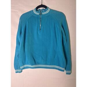 Evelyn & Arthur Vintage Blue Quarter Zip Pullover Sweater Women's Size Large